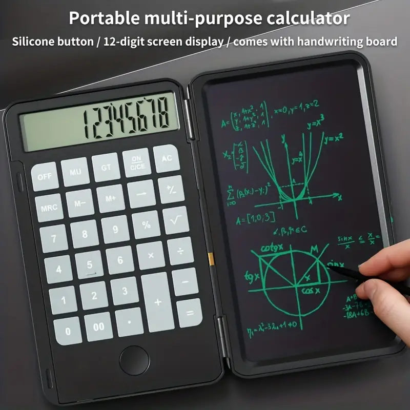 Calculator with LCD Writing Pad - 2-in-1 Math & Note Tool
