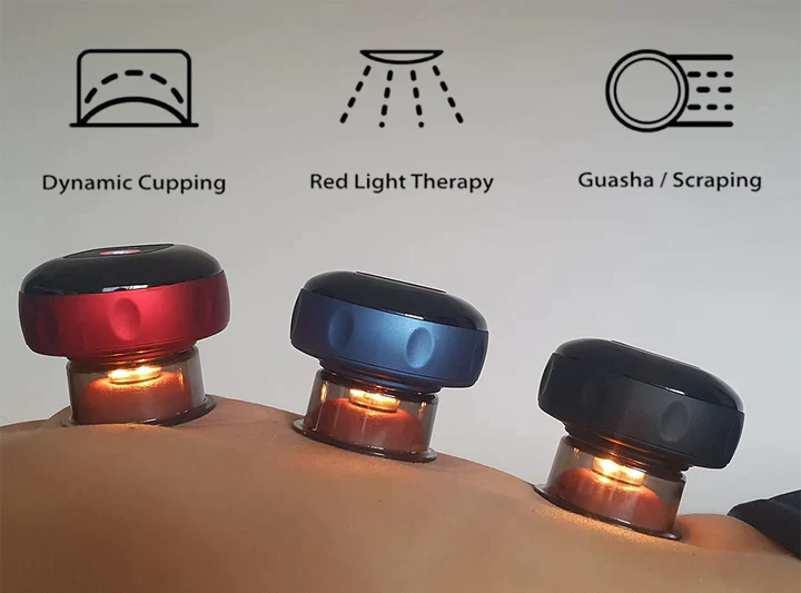 Smart Cupping Therapy Device - Red Light Heat Therapy with LCD Display
